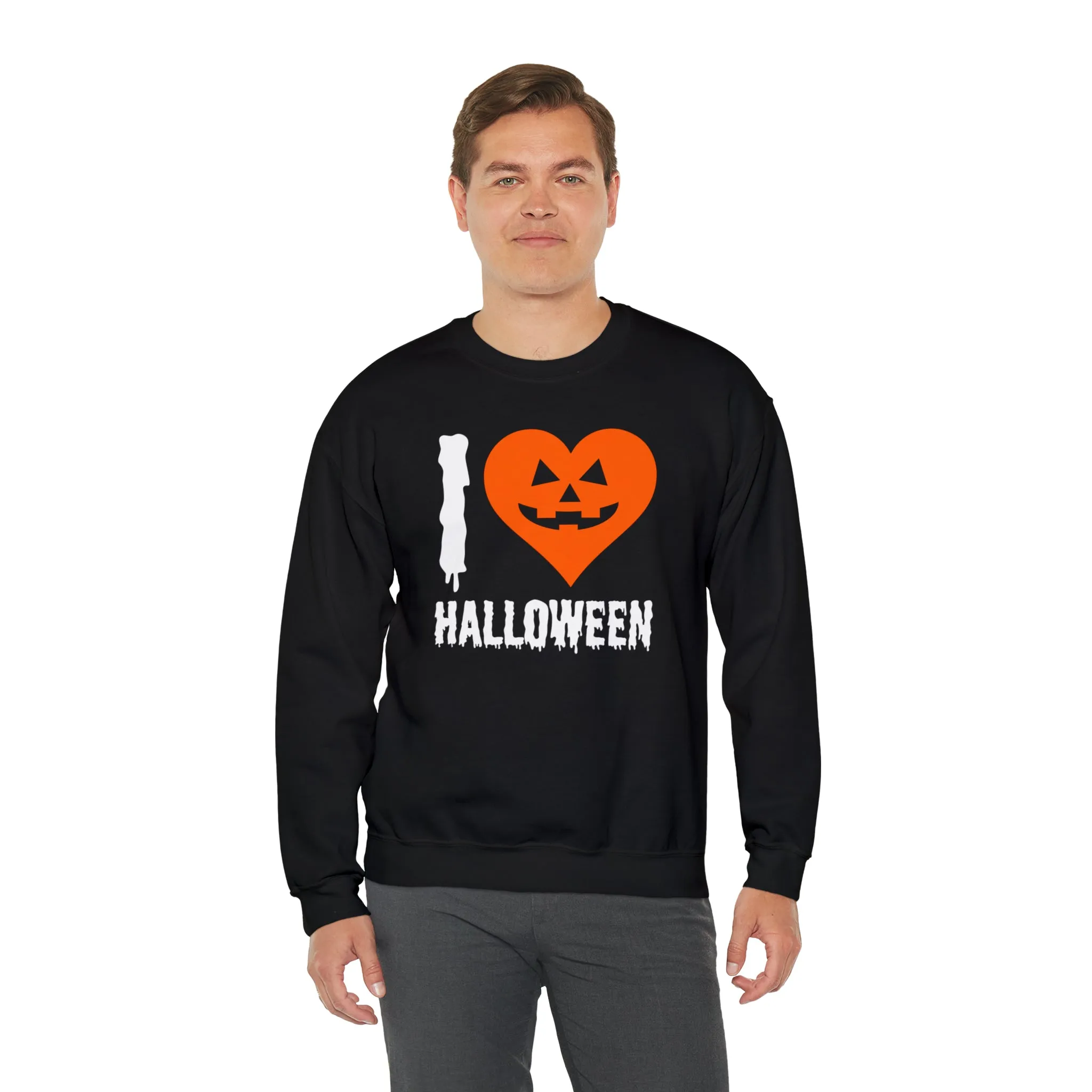 I Love Halloween Sweatshirt, Pumpkin Heart Sweatshirt , Funny Halloween Sweatshirt, Women's Funny Season Shirt