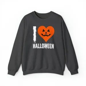 I Love Halloween Sweatshirt, Pumpkin Heart Sweatshirt , Funny Halloween Sweatshirt, Women's Funny Season Shirt