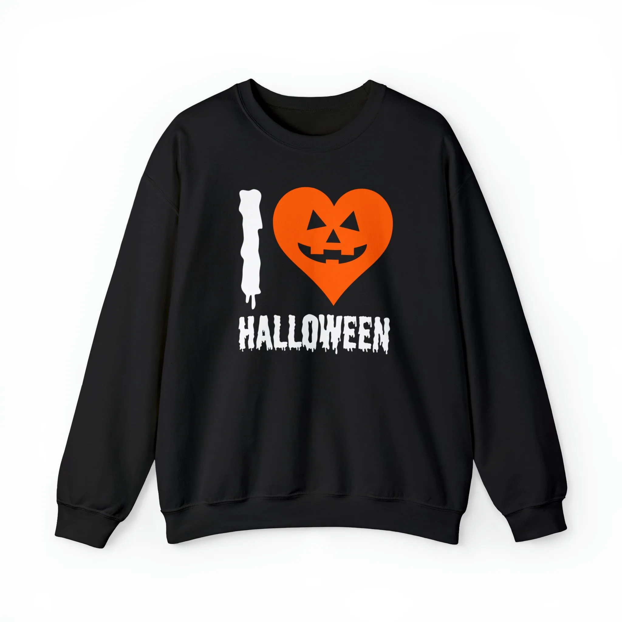 I Love Halloween Sweatshirt, Pumpkin Heart Sweatshirt , Funny Halloween Sweatshirt, Women's Funny Season Shirt