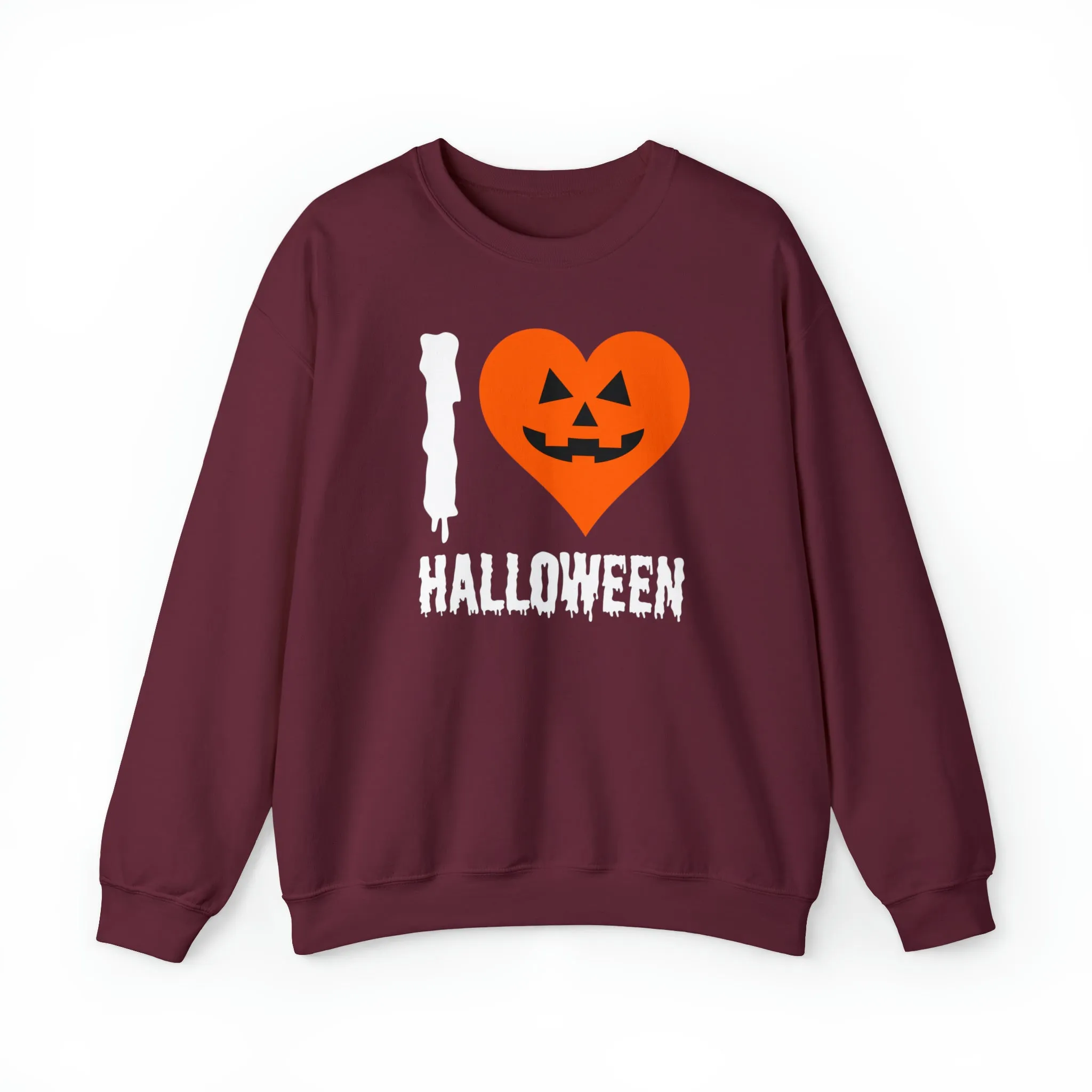 I Love Halloween Sweatshirt, Pumpkin Heart Sweatshirt , Funny Halloween Sweatshirt, Women's Funny Season Shirt