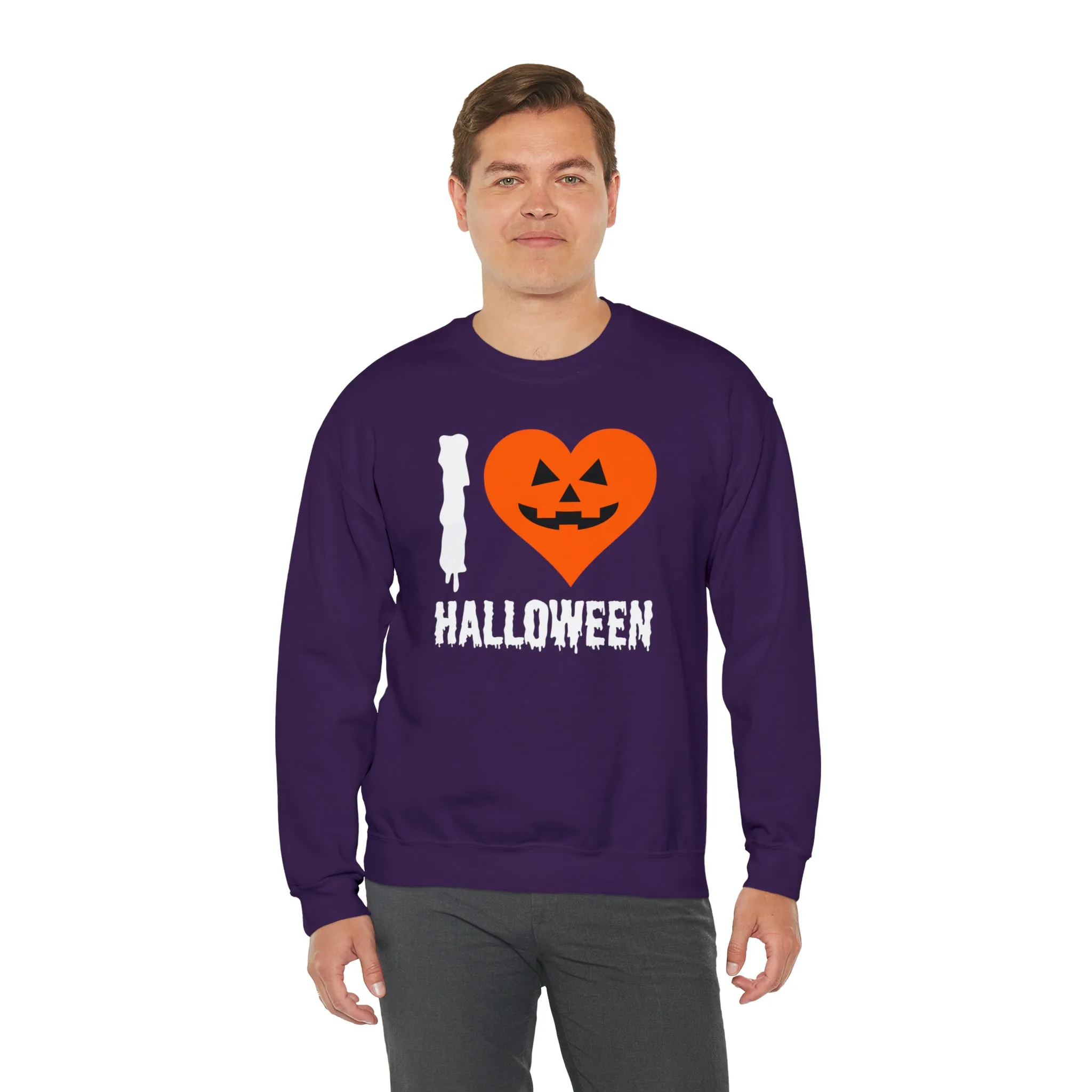 I Love Halloween Sweatshirt, Pumpkin Heart Sweatshirt , Funny Halloween Sweatshirt, Women's Funny Season Shirt