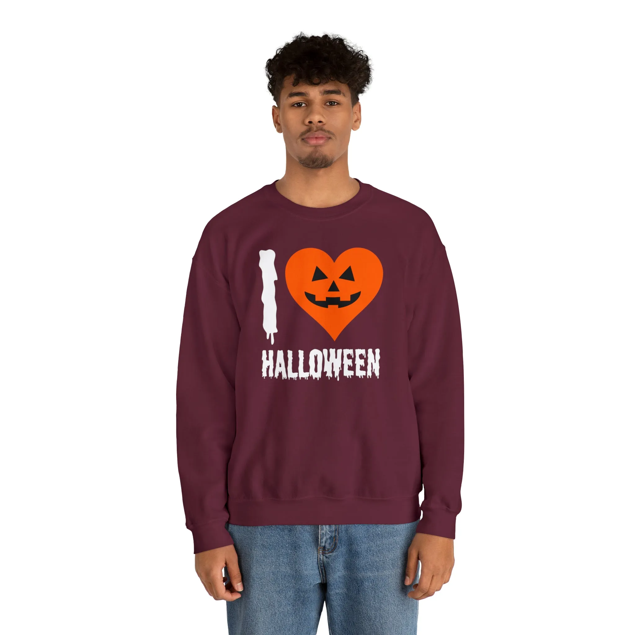 I Love Halloween Sweatshirt, Pumpkin Heart Sweatshirt , Funny Halloween Sweatshirt, Women's Funny Season Shirt
