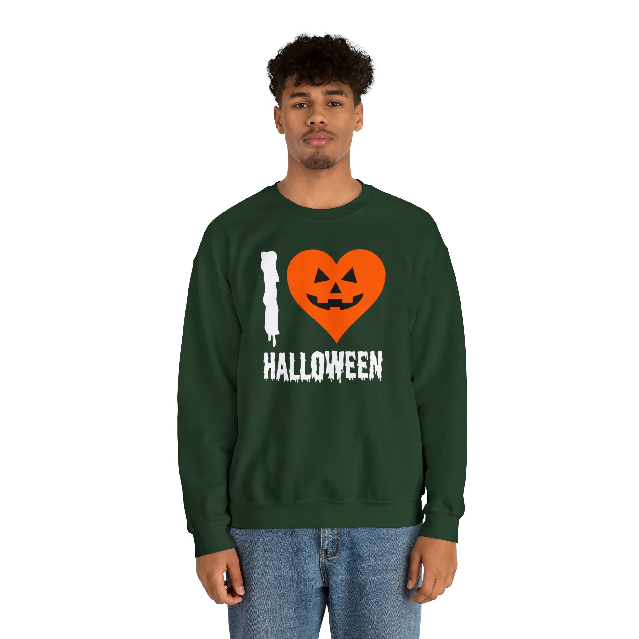 I Love Halloween Sweatshirt, Pumpkin Heart Sweatshirt , Funny Halloween Sweatshirt, Women's Funny Season Shirt