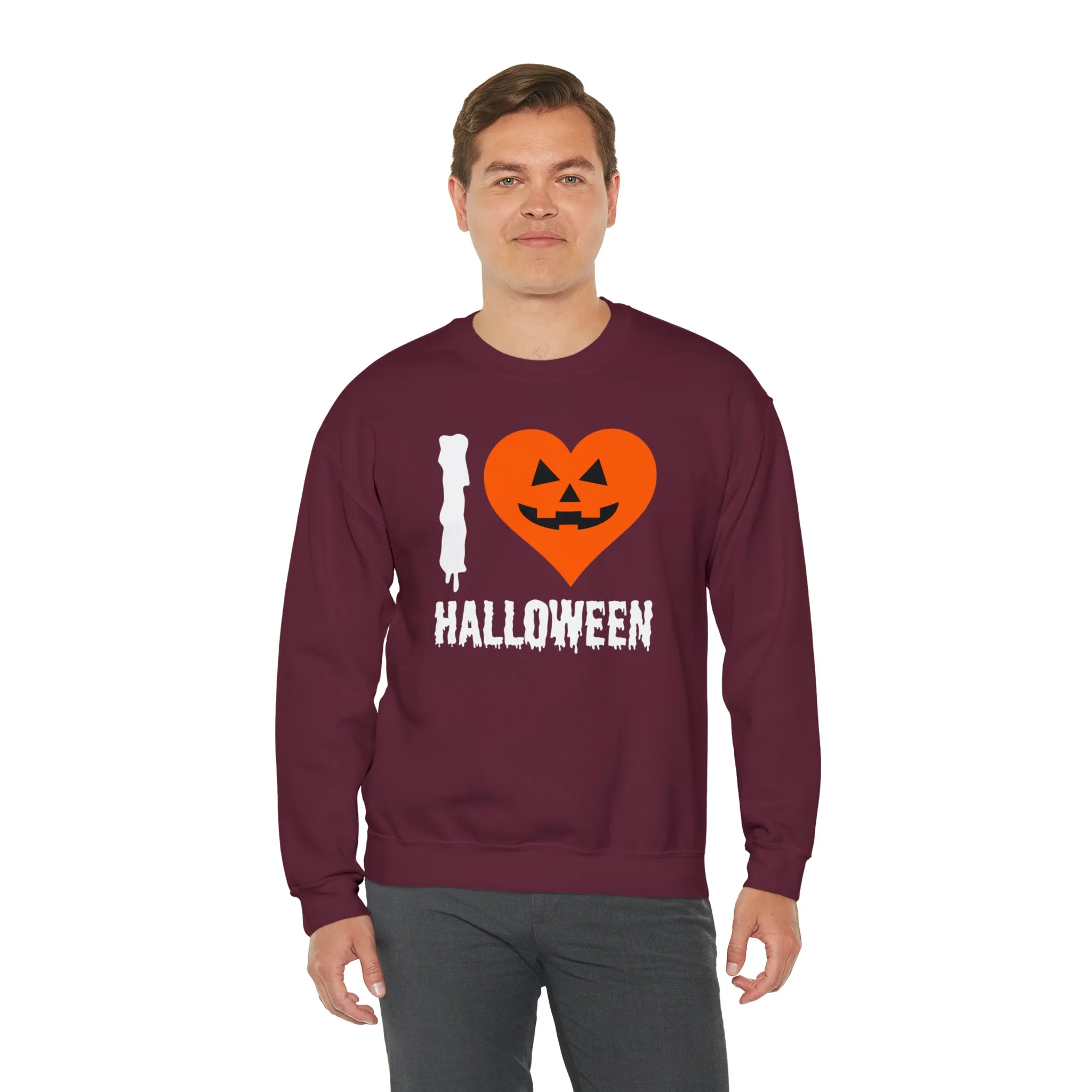 I Love Halloween Sweatshirt, Pumpkin Heart Sweatshirt , Funny Halloween Sweatshirt, Women's Funny Season Shirt