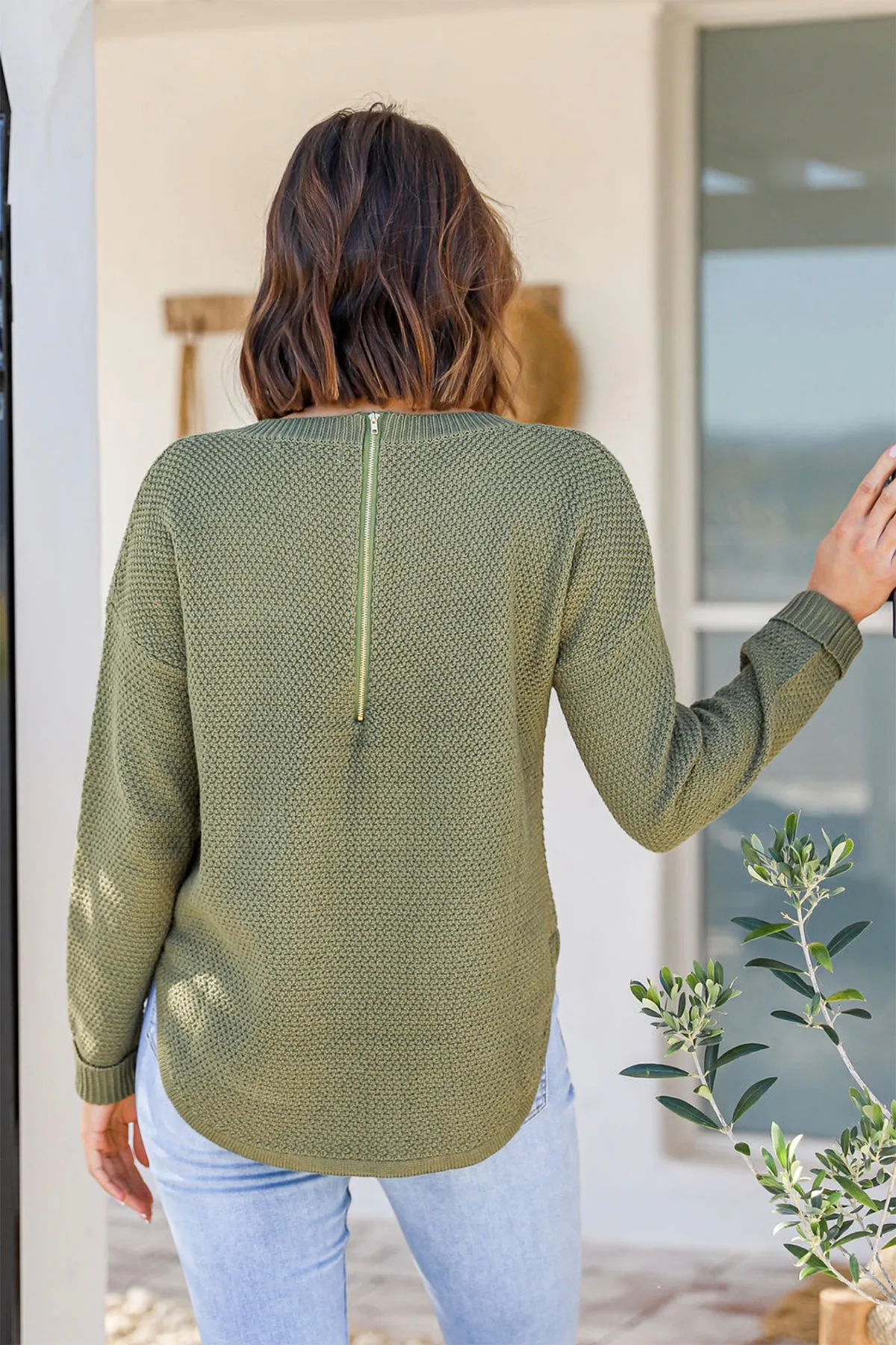 I'm Famous Zip Knit - Khaki - SN15