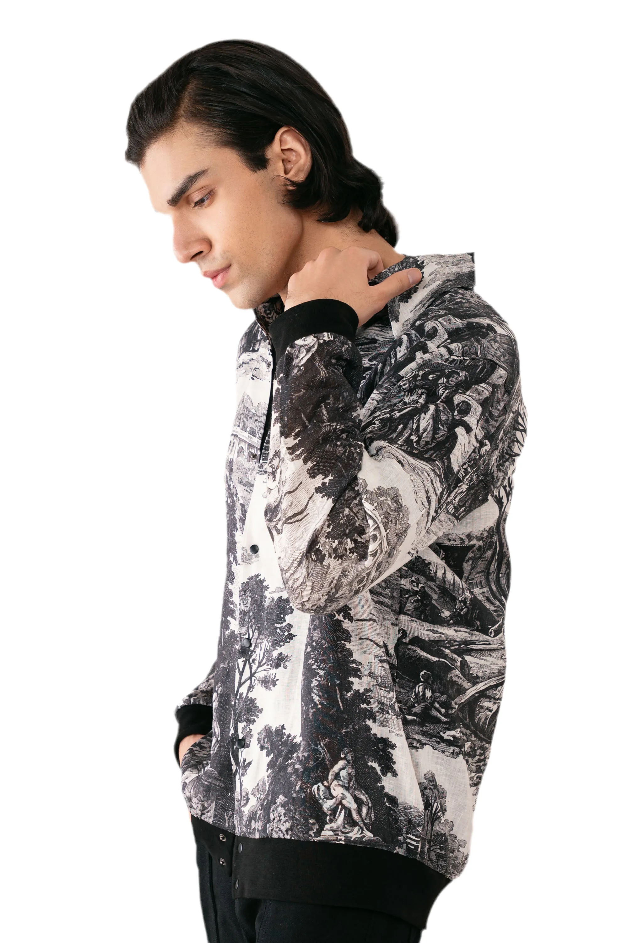 Irish Cotton Toile Printed Shirt