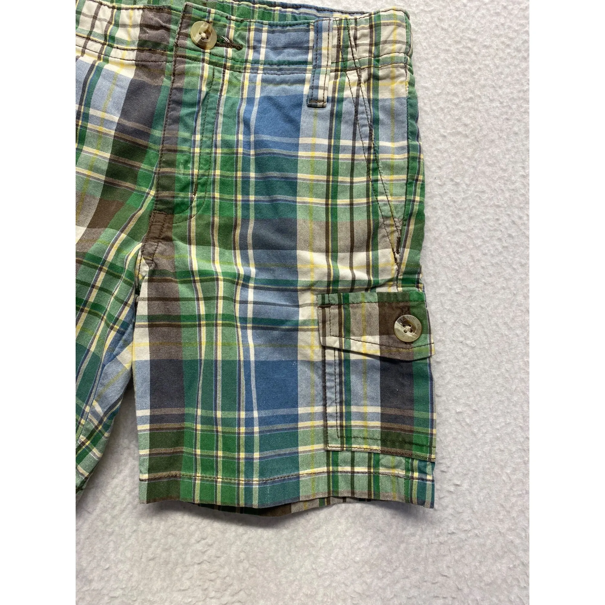 Janie & Jack Toddler Plaid Cargo Shorts 2T #7347