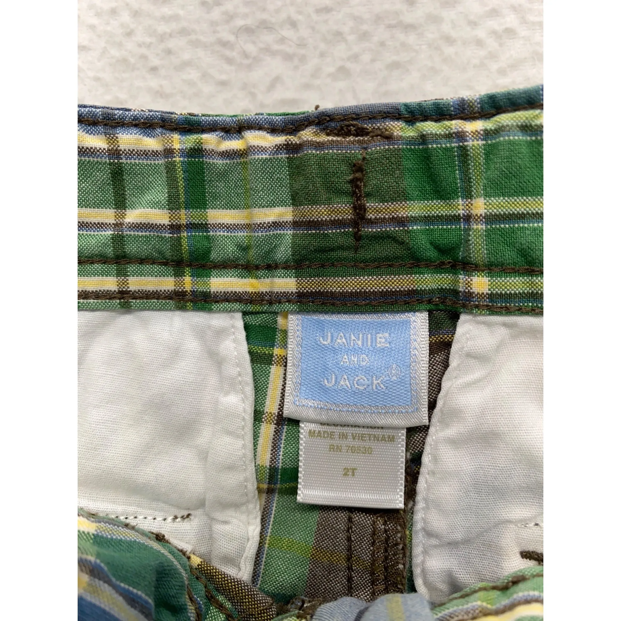 Janie & Jack Toddler Plaid Cargo Shorts 2T #7347