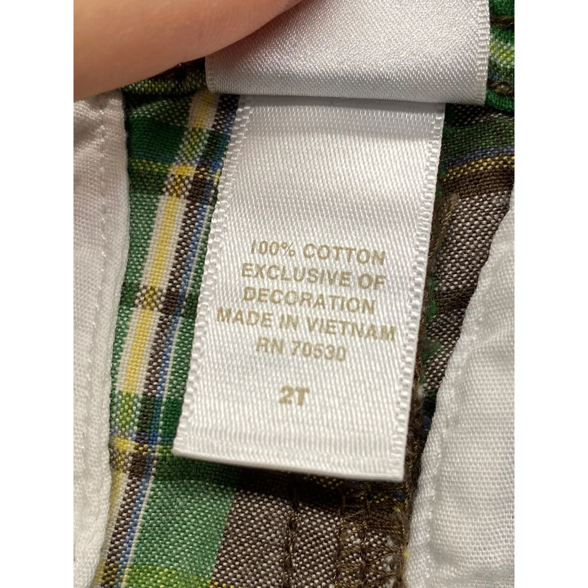 Janie & Jack Toddler Plaid Cargo Shorts 2T #7347