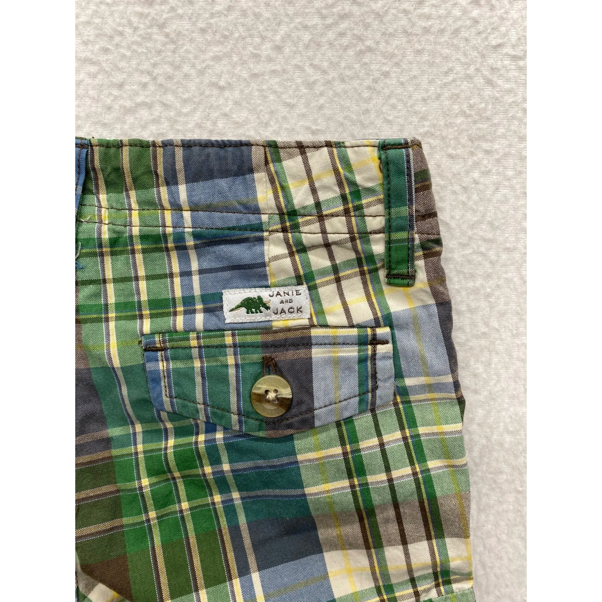Janie & Jack Toddler Plaid Cargo Shorts 2T #7347