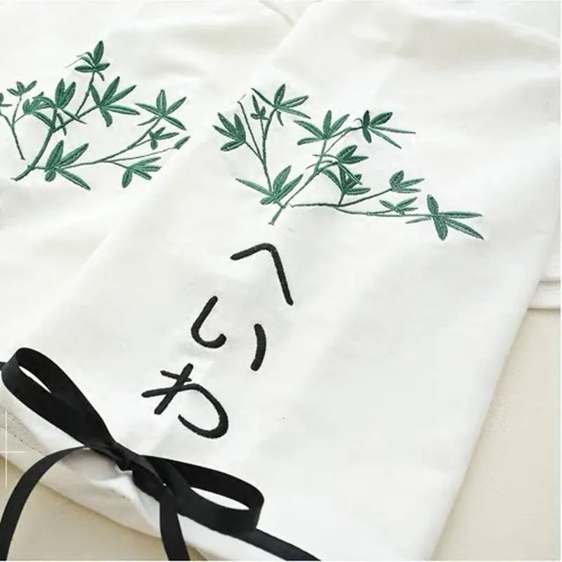 Japanese Bamboo Embroidery Bowknot Sleeves Hoodie