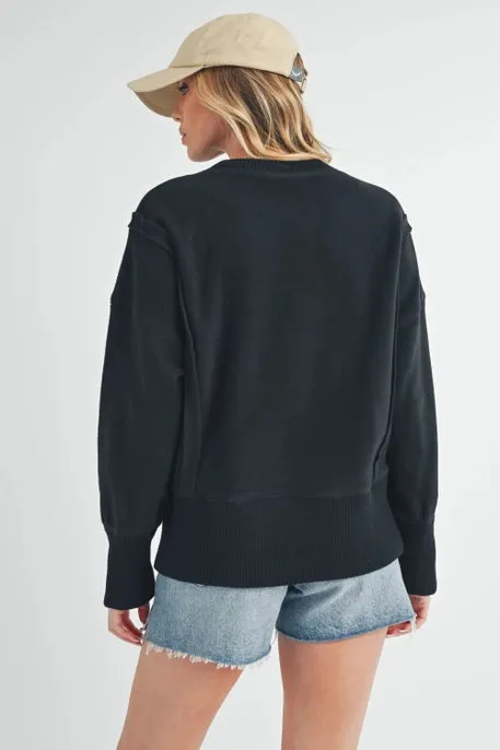 Jaxi Black Pullover Top