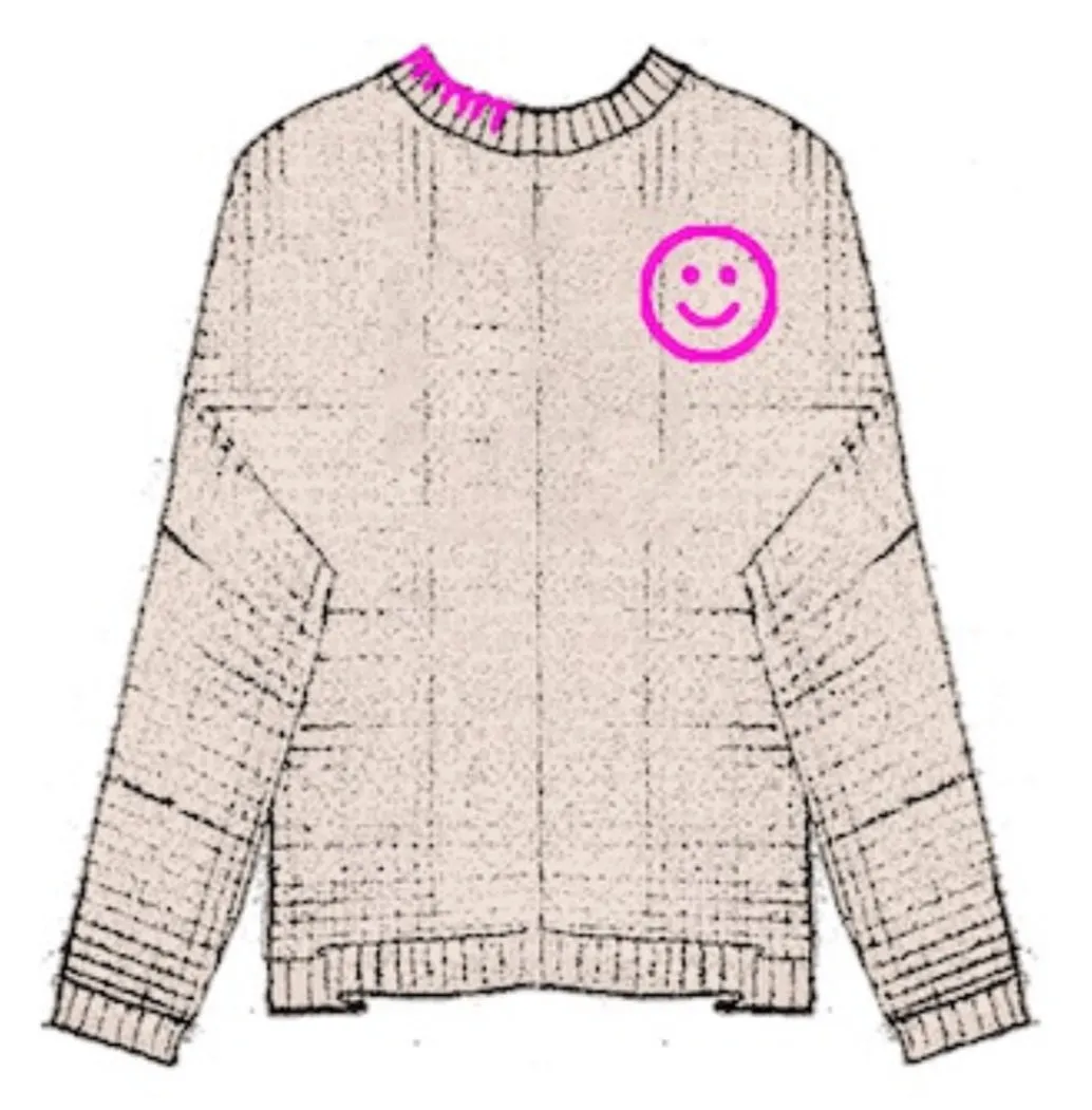 Jubilee Embroidered Smile Pullover..