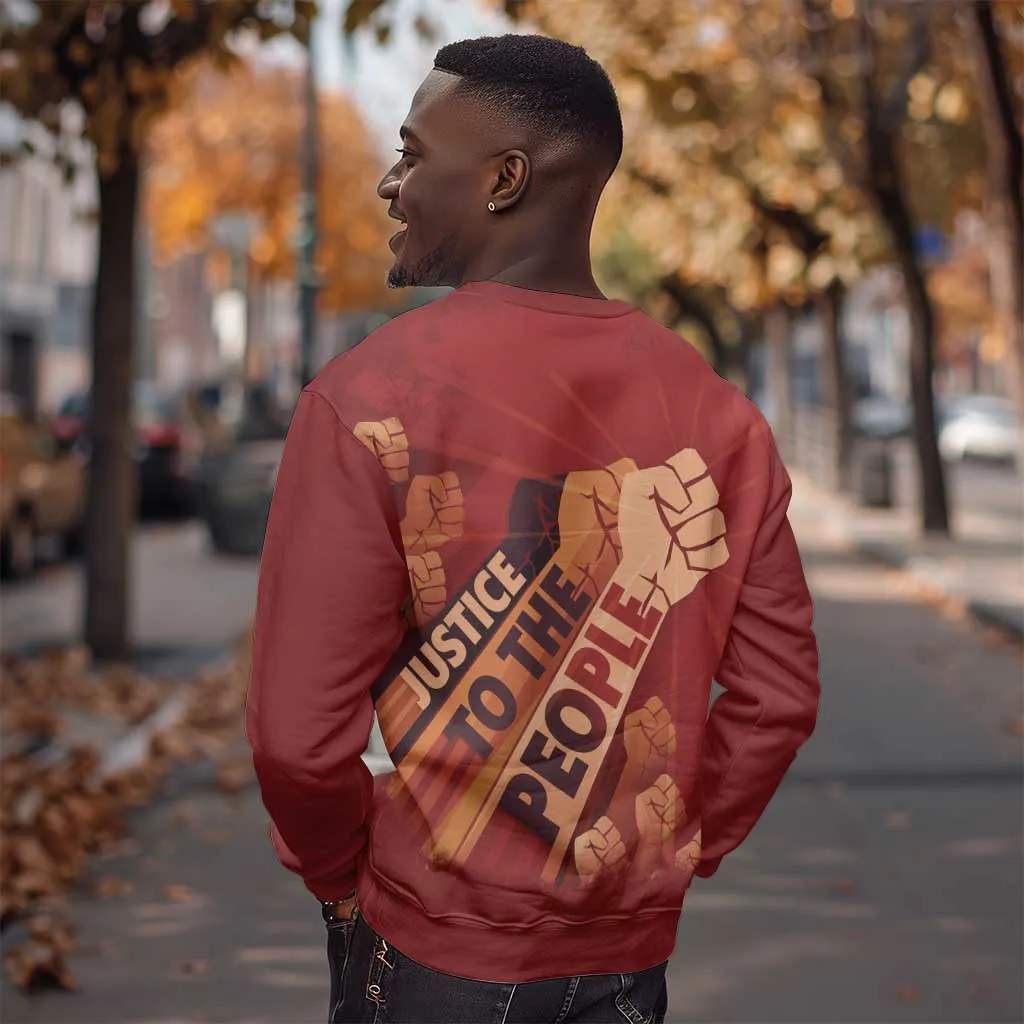 Justice To The People Africa Sweatshirt Afro Raised Fist DT03
