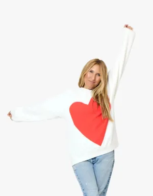 Kerri Rosenthal Benton Imperfect Heart Sweatshirt in White