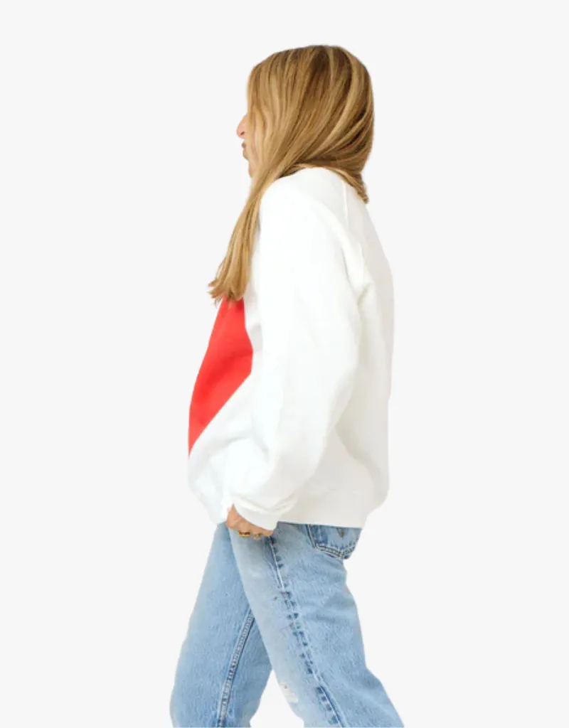 Kerri Rosenthal Benton Imperfect Heart Sweatshirt in White