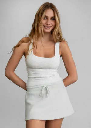 Ketty Heather White Ribbed Tank Top