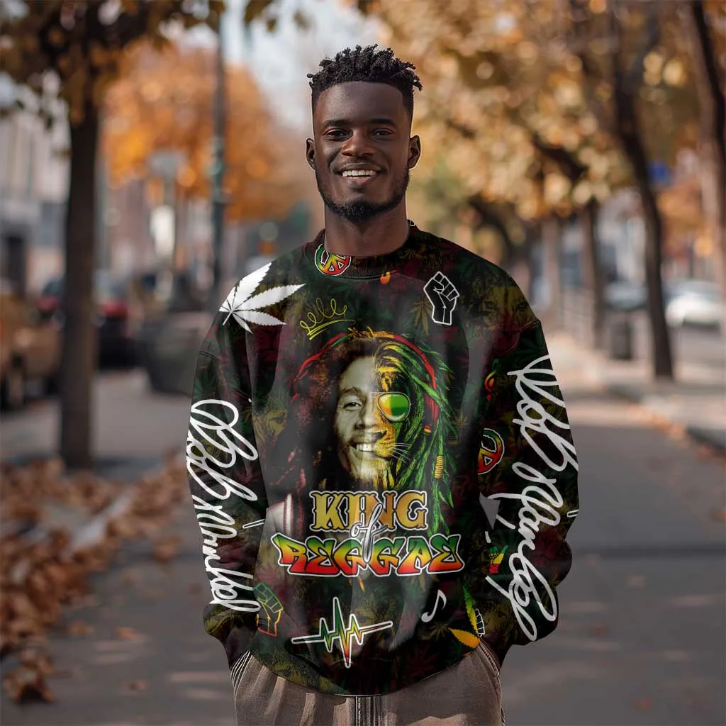 King Of Reggae Legend Bob Sweatshirt Peace and Love DT02