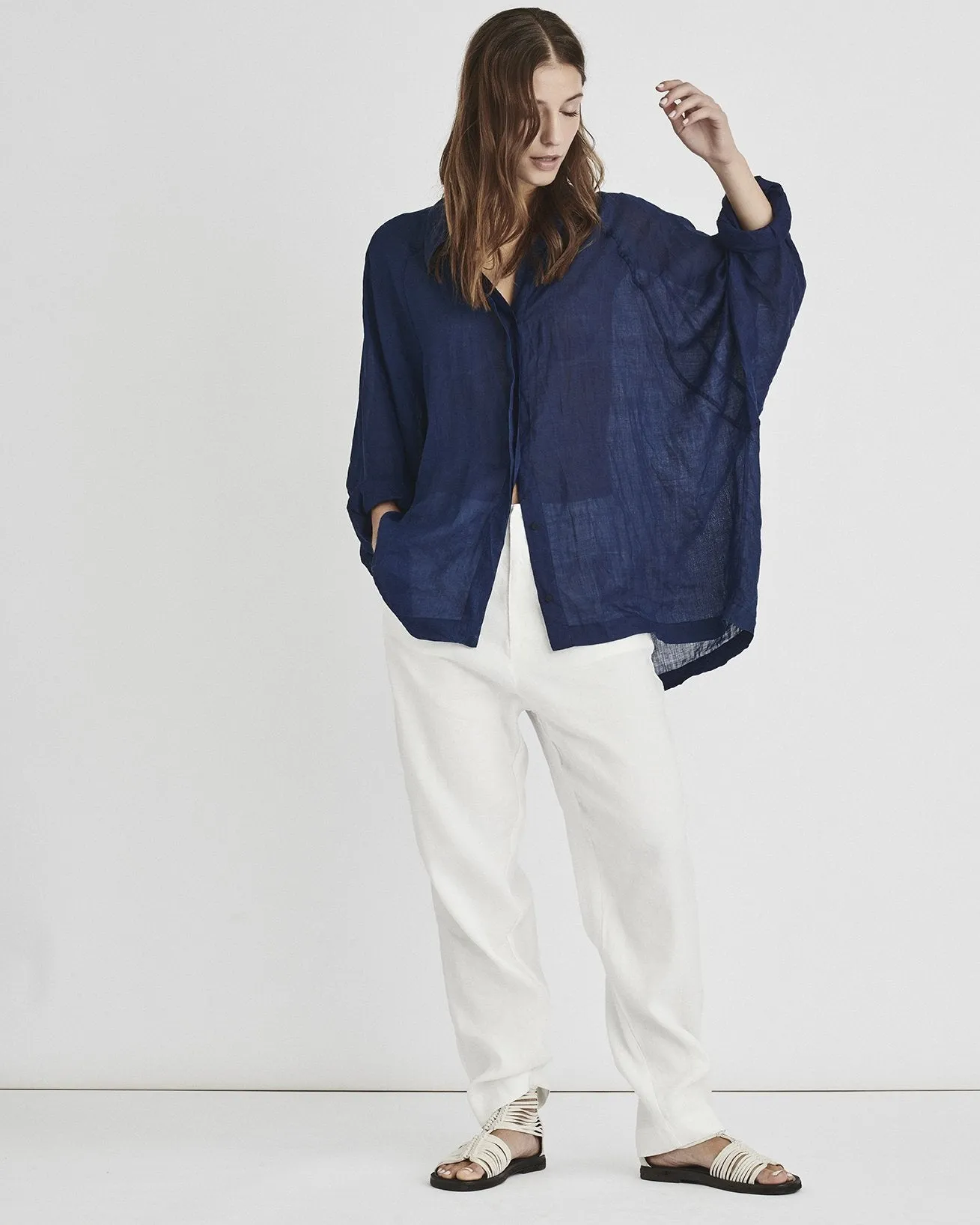 Kristensen Du Nord Oversized Indigo Blouse