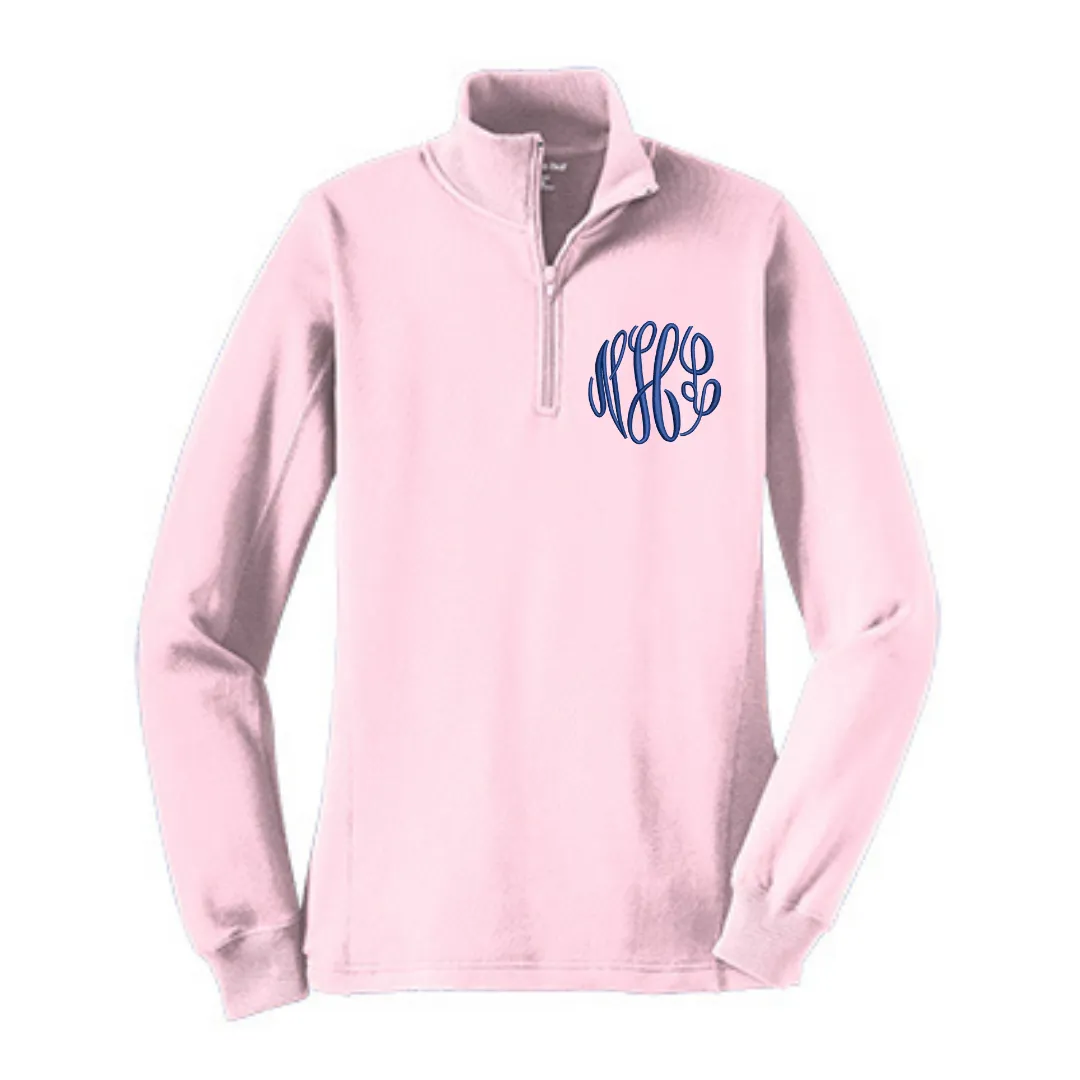Ladies Monogrammed Quarter-Zip Pullover