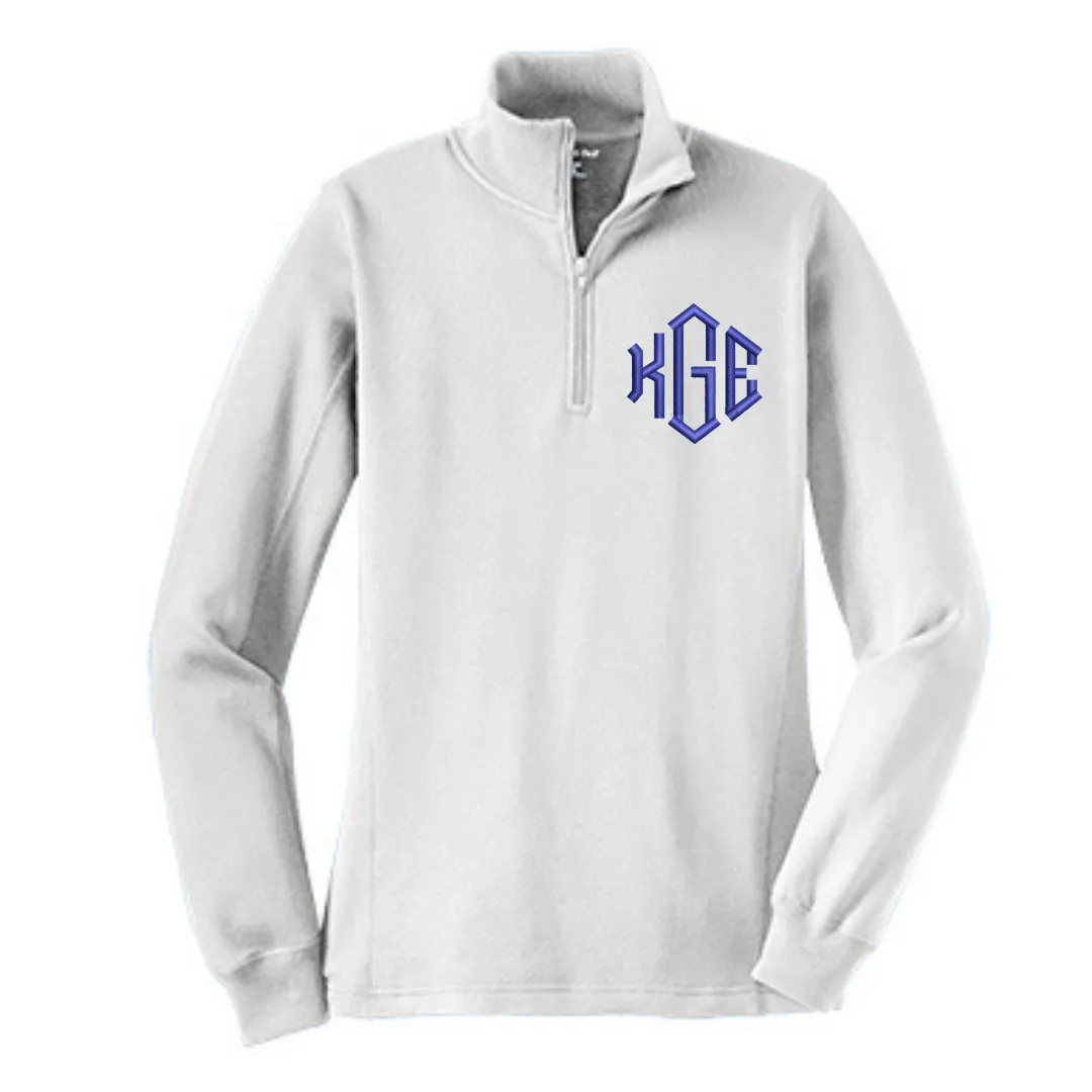 Ladies Monogrammed Quarter-Zip Pullover