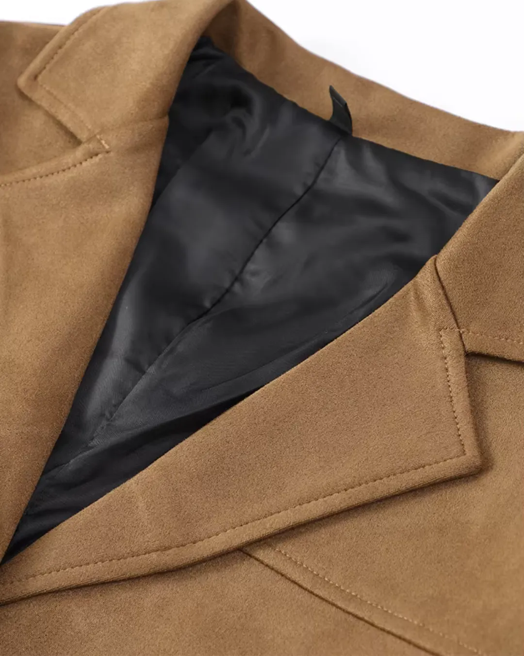 Ladies' Suede Blazer - Oversized Jacket in Brown for Women