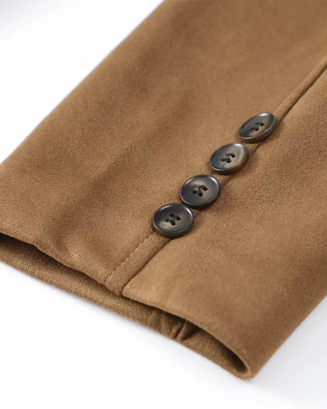 Ladies' Suede Blazer - Oversized Jacket in Brown for Women