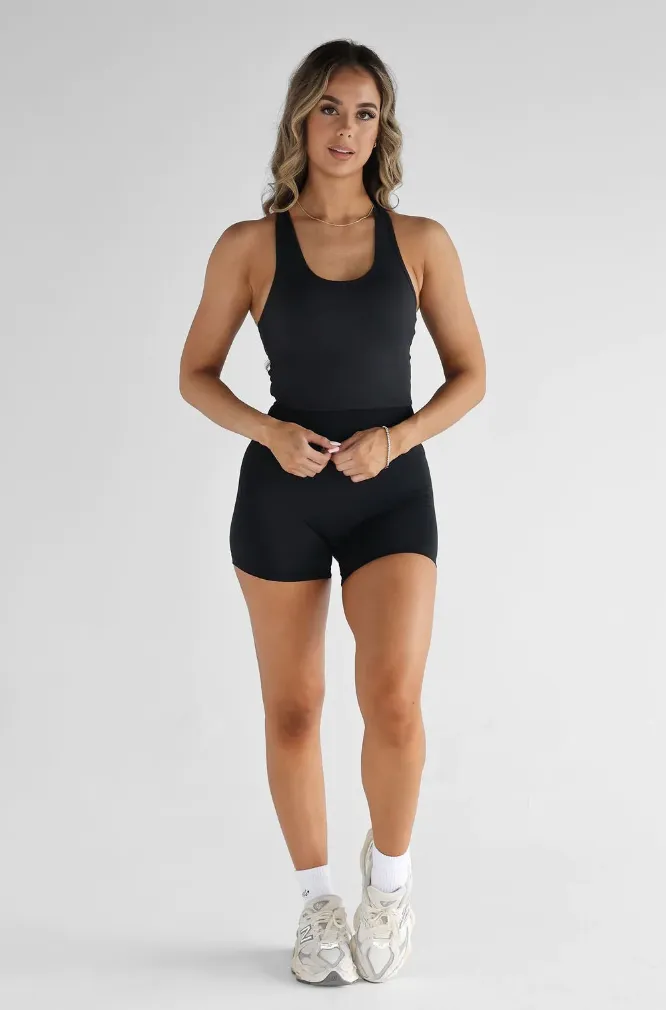 Leelo Active Racer Back Crop- Black