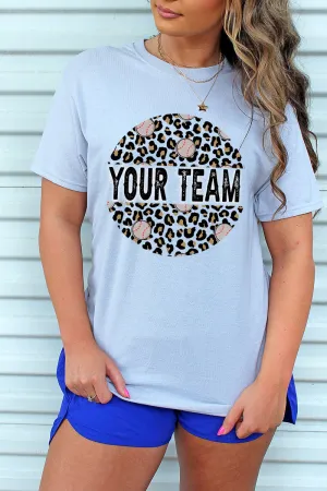 Leopard Baseball Circle Your Team Unisex Blend Tee