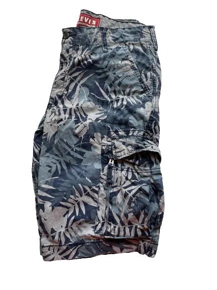 Levi's Men's Blue Tropical Slim Cargo Shorts