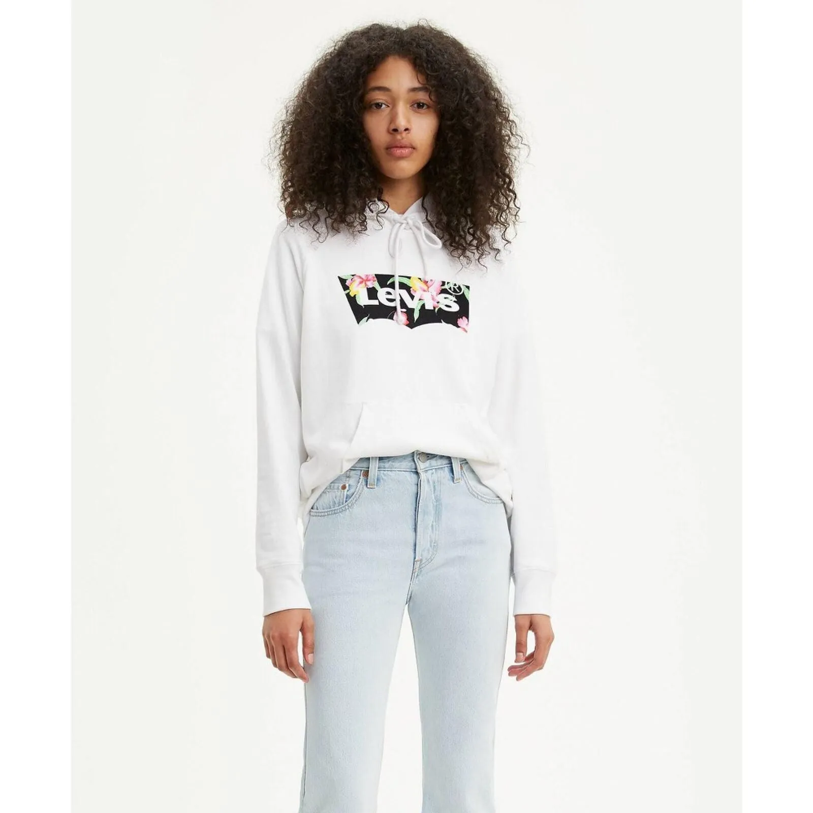 Levi's Women's Floral Graphic Sport Hoodie Sweatshirt 78365194 White M