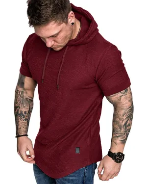 Lexiart Mens Fashion Athletic Hoodies Sport Sweatshirt Solid Color Fleece Pullover X-Large Red1