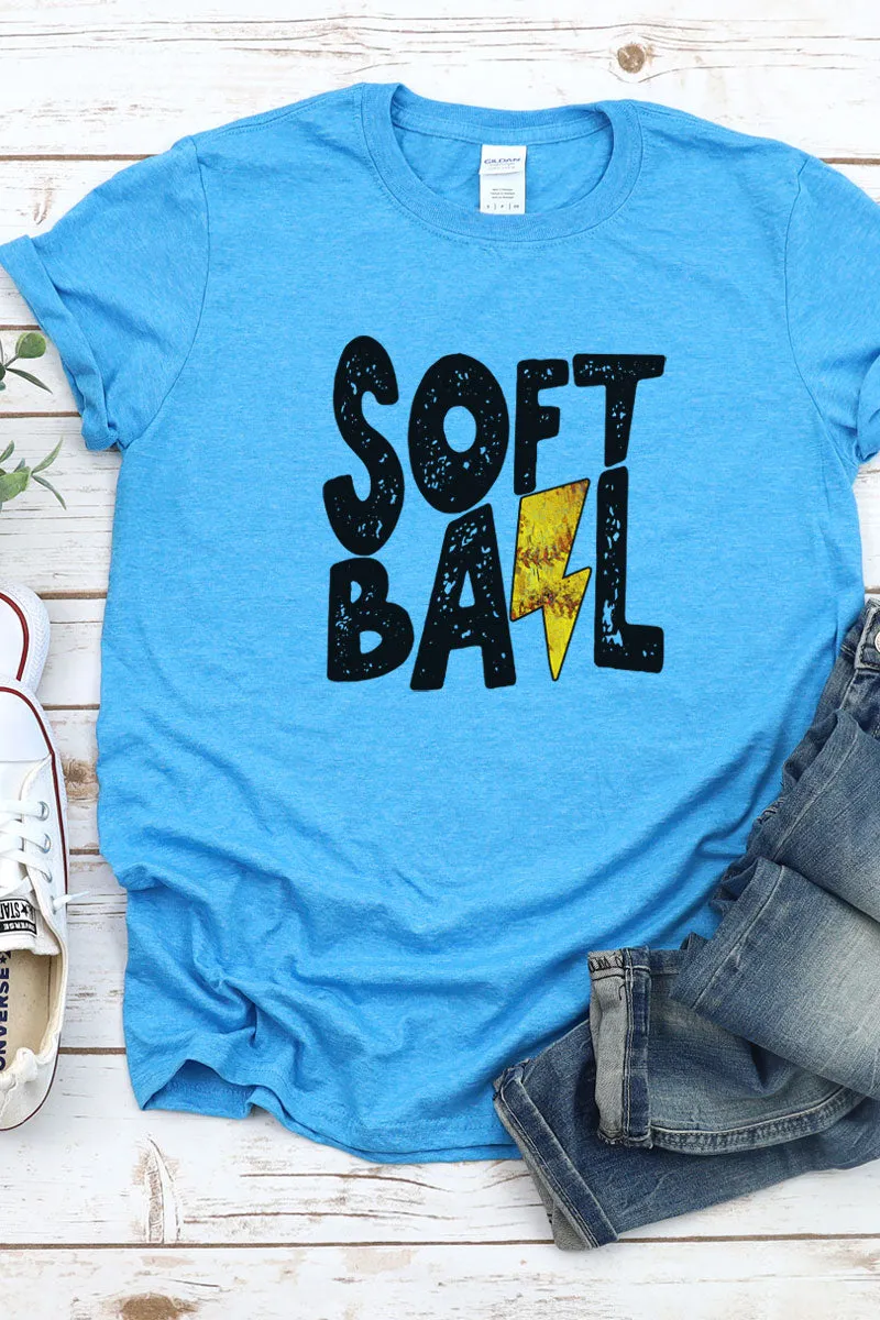 Lightning Strike Softball Softstyle Adult T-Shirt