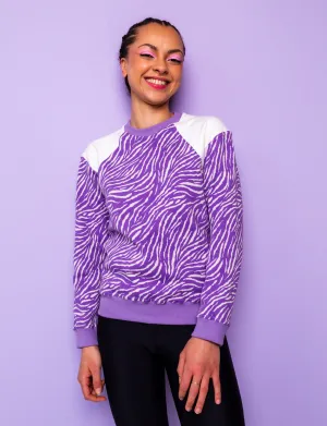 Lilac & White Zebra Print Sweatshirt