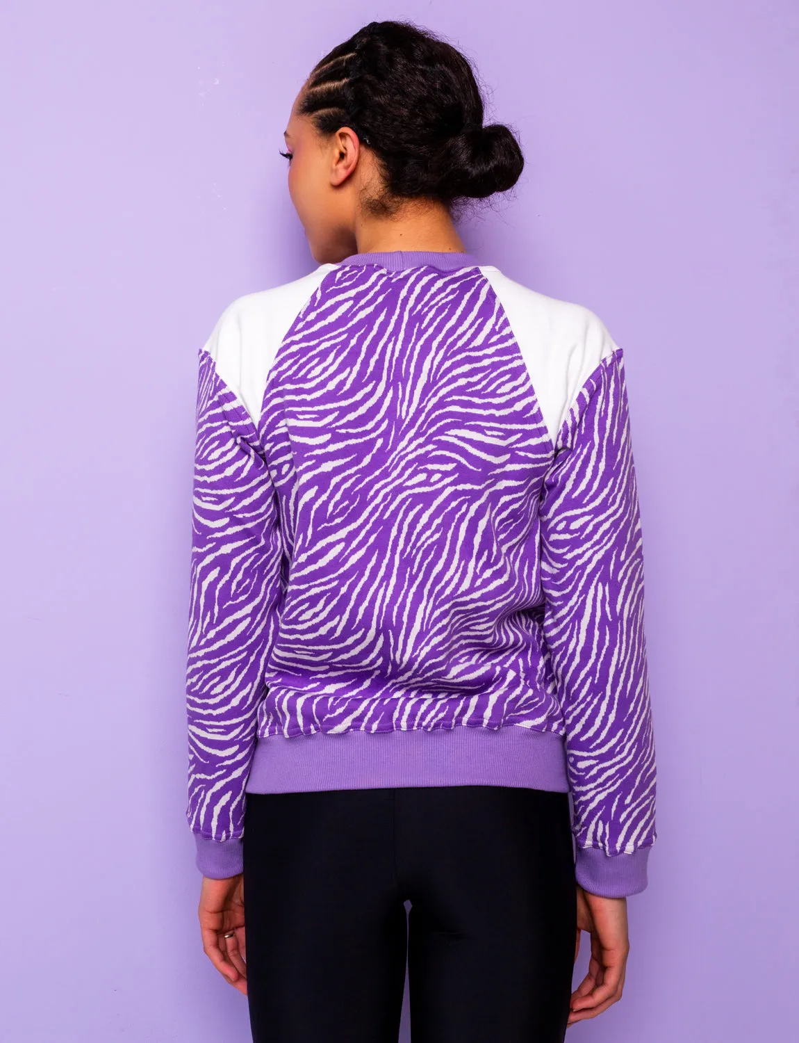 Lilac & White Zebra Print Sweatshirt