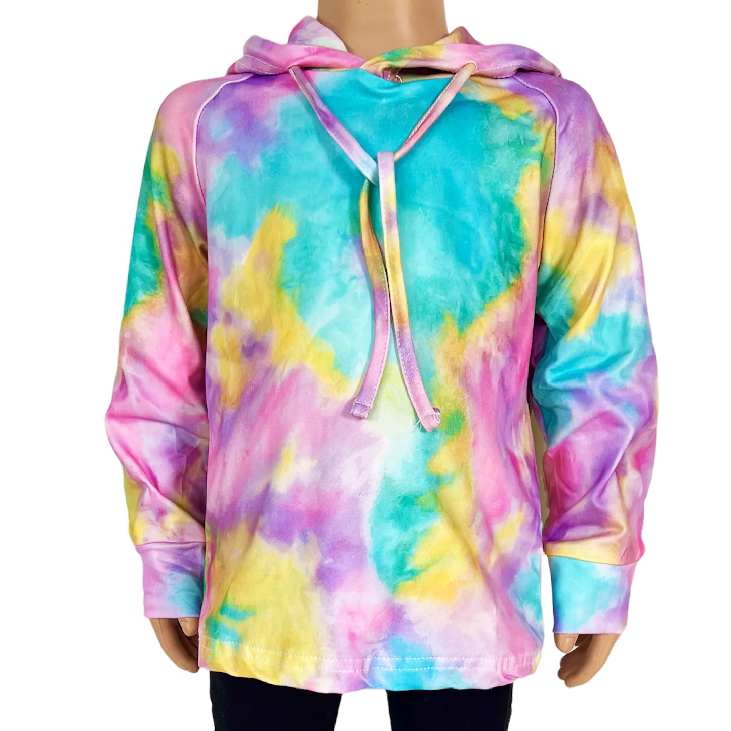 Little Big Girls Boutique Pastel Tie Dye Hoodie Sweatshirt Top