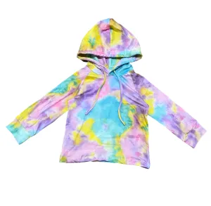 Little Big Girls Boutique Pastel Tie Dye Hoodie Sweatshirt Top