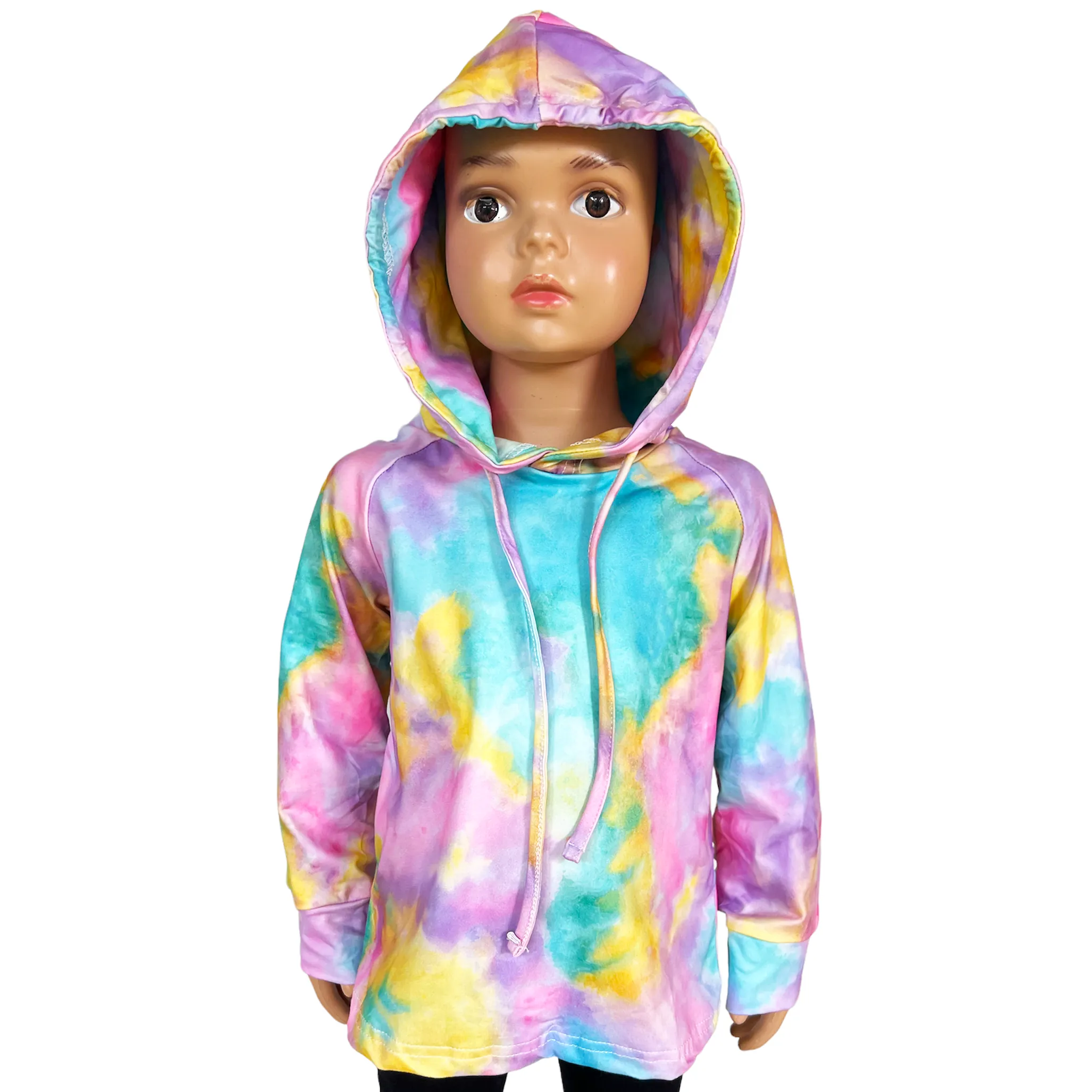 Little Big Girls Boutique Pastel Tie Dye Hoodie Sweatshirt Top