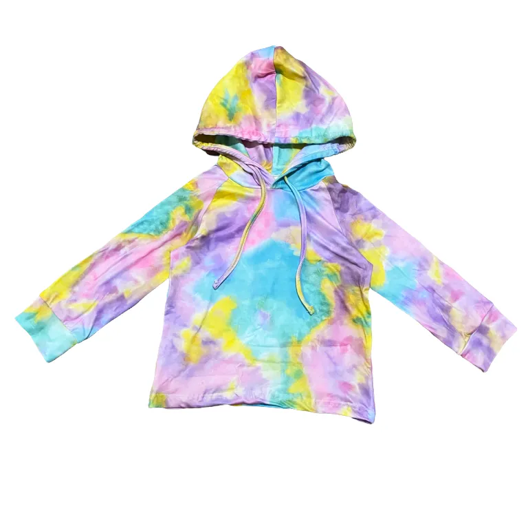 Little Big Girls Boutique Pastel Tie Dye Hoodie Sweatshirt Top