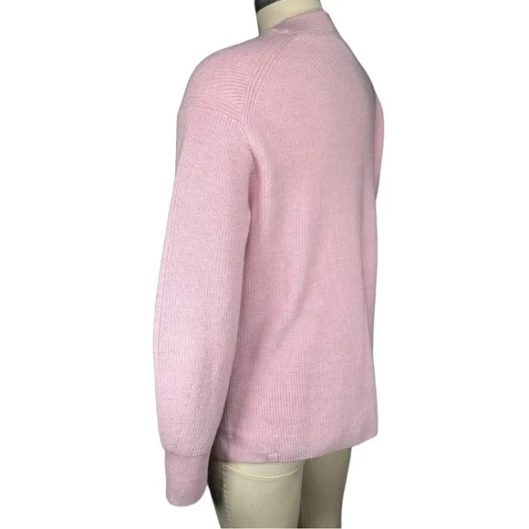 Lululemon Women's 2 Merino Wool Blend Ribbed Crewneck Sweater‎ Heathered Pink