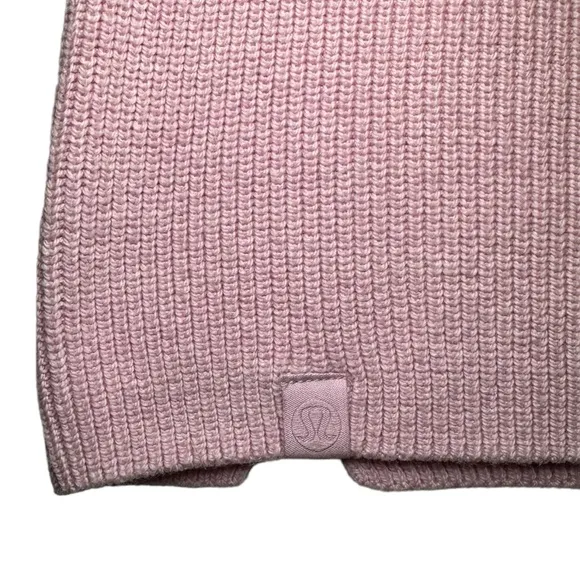 Lululemon Women's 2 Merino Wool Blend Ribbed Crewneck Sweater‎ Heathered Pink