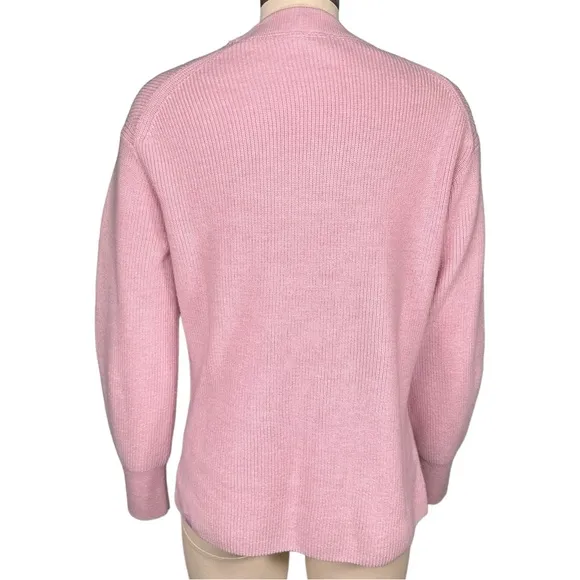Lululemon Women's 2 Merino Wool Blend Ribbed Crewneck Sweater‎ Heathered Pink