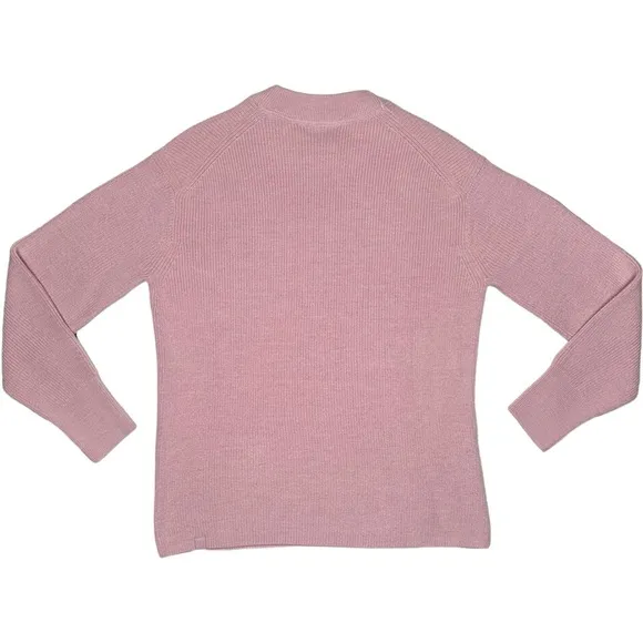 Lululemon Women's 2 Merino Wool Blend Ribbed Crewneck Sweater‎ Heathered Pink