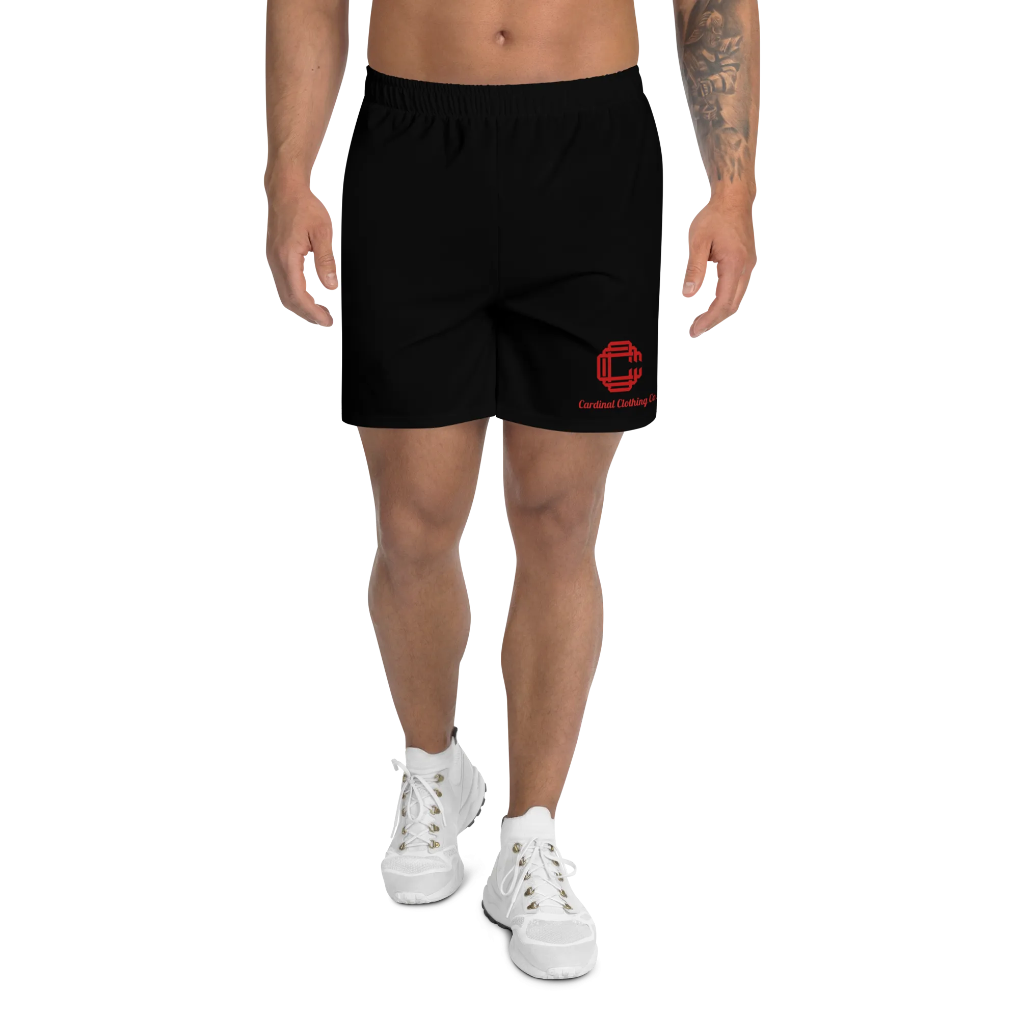 Lux Logo Unisex Athletic Long Shorts (Black)