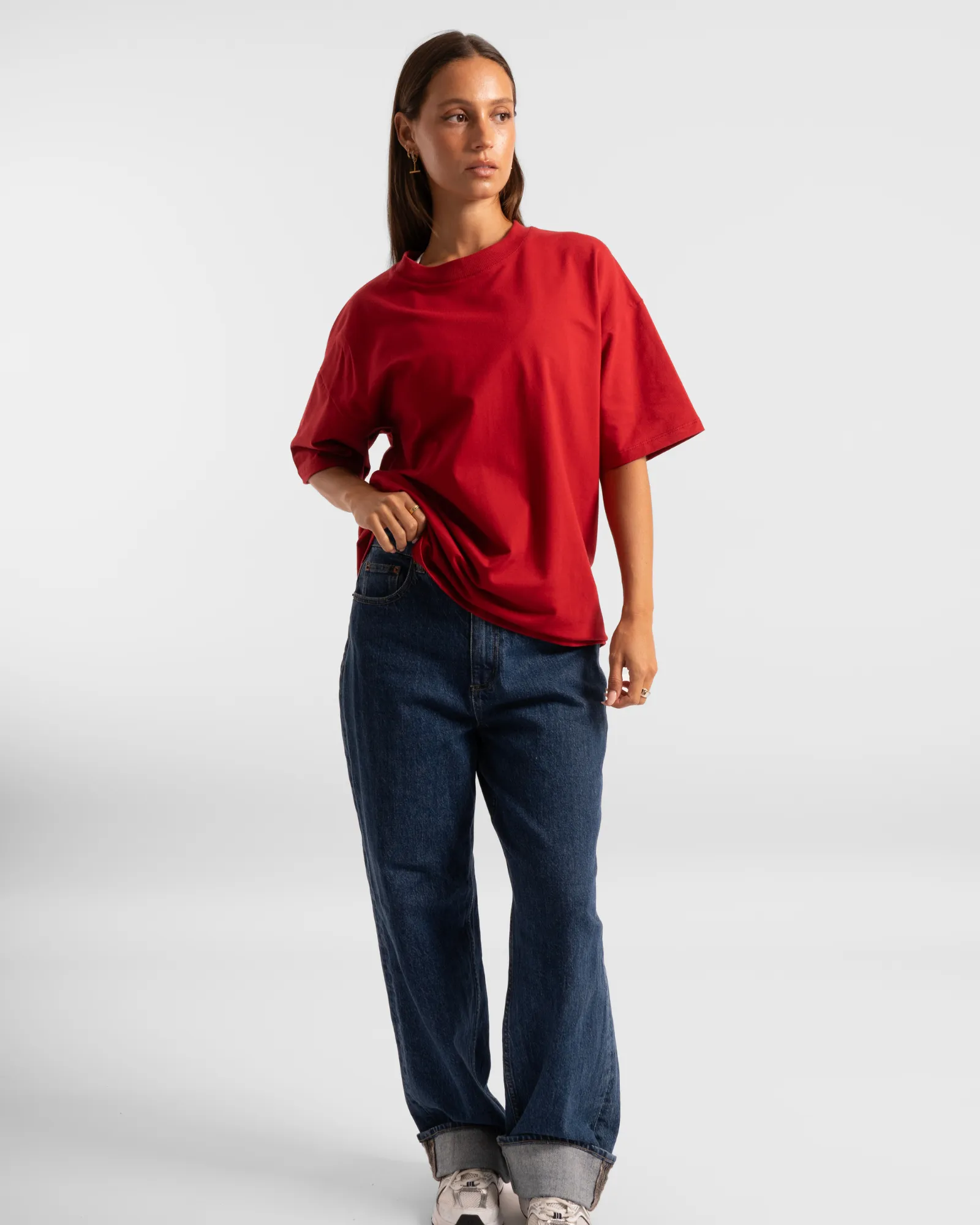 Luxe Oversized Tee - Red