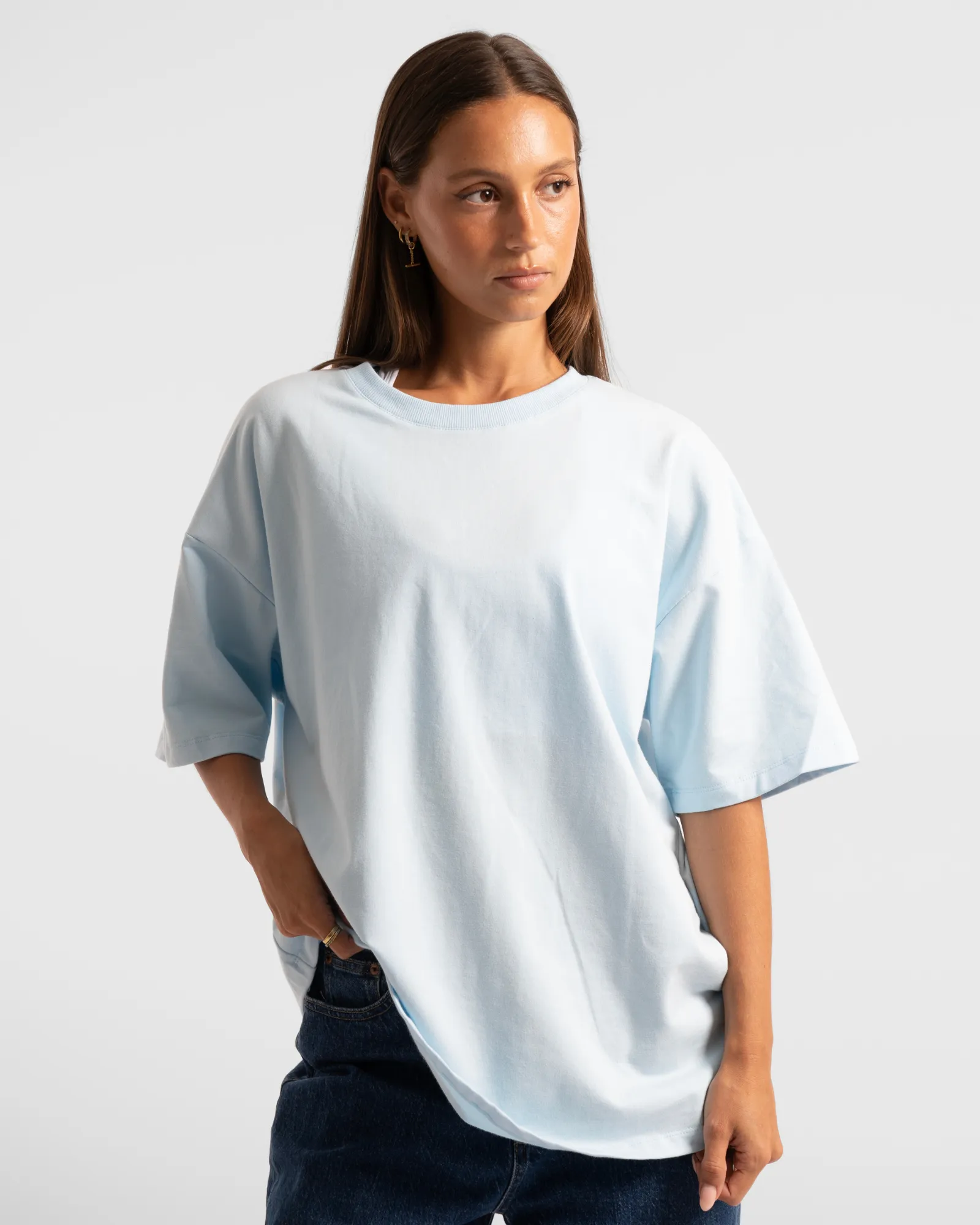 Luxe Oversized Tee - Sky Blue
