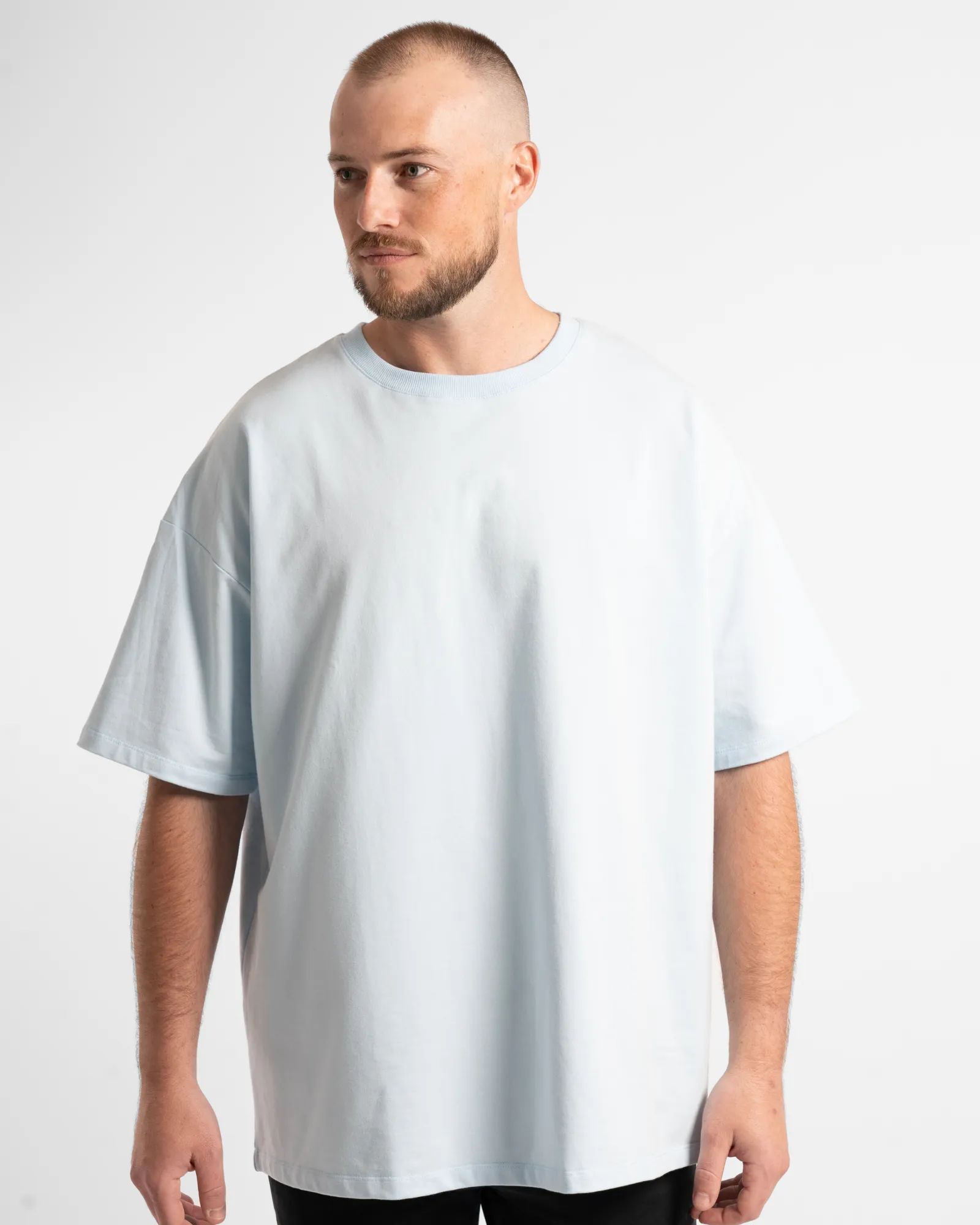 Luxe Oversized Tee - Sky Blue
