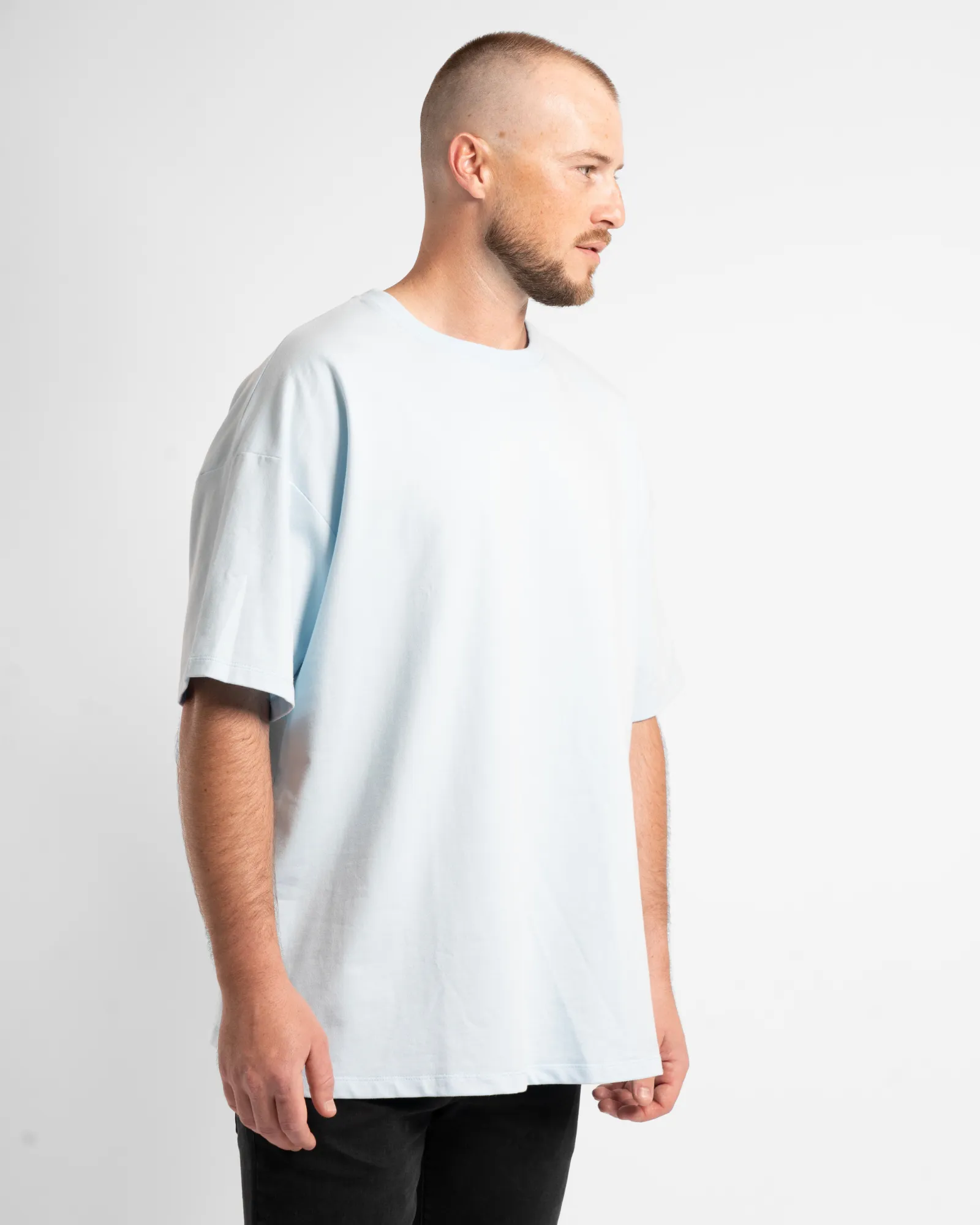 Luxe Oversized Tee - Sky Blue
