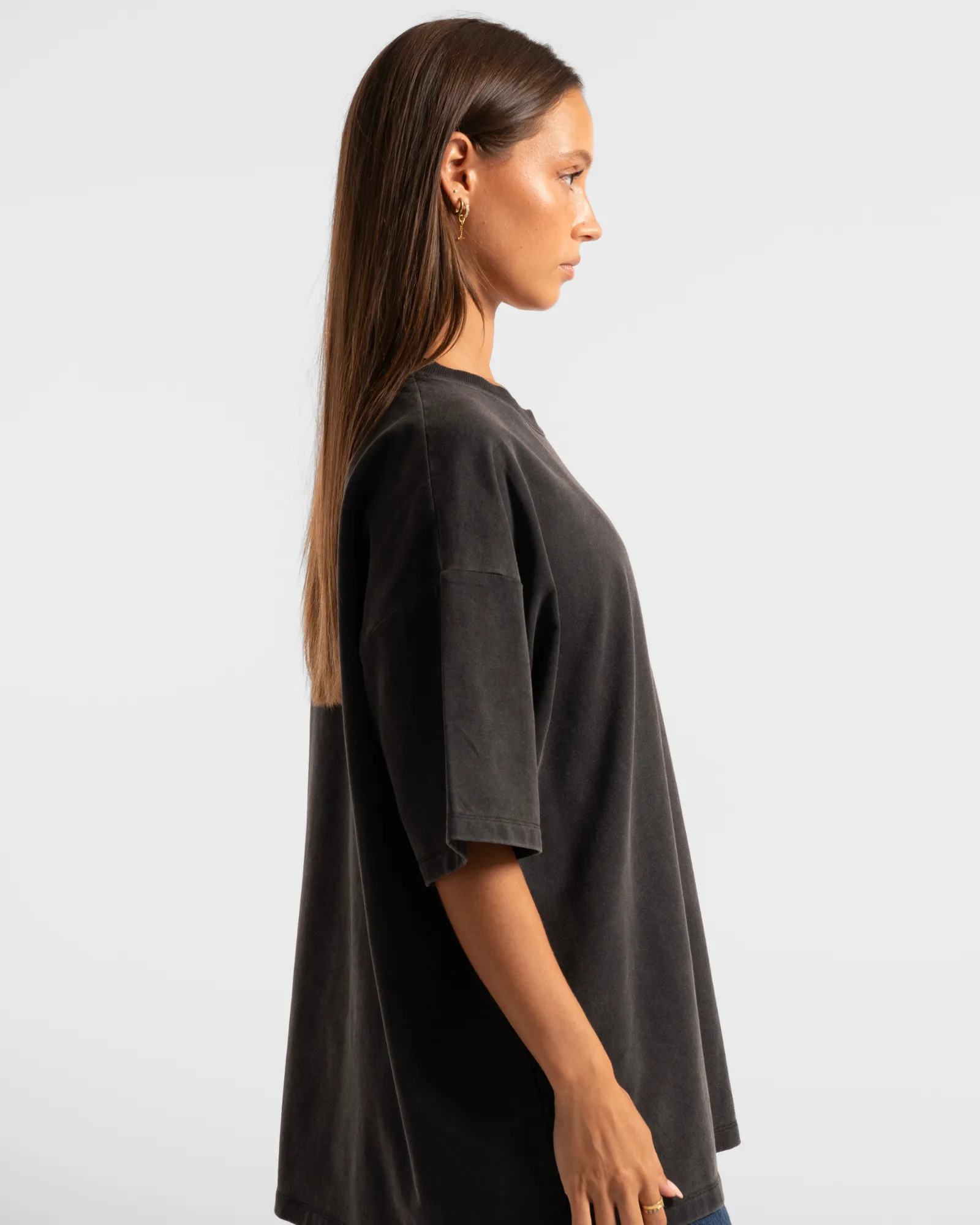 Luxe Oversized Tee - Washed Black