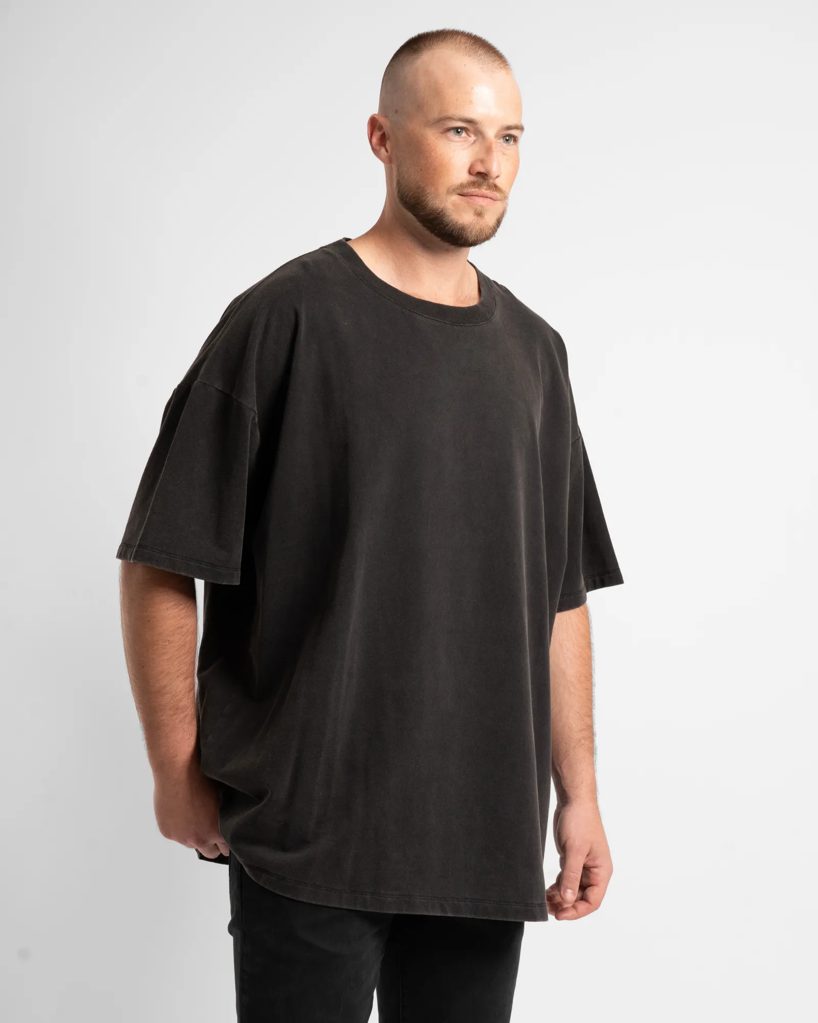 Luxe Oversized Tee - Washed Black